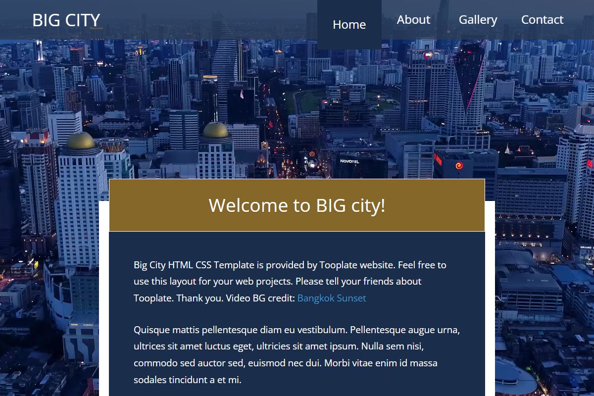 Big City Responsive Html Css Template