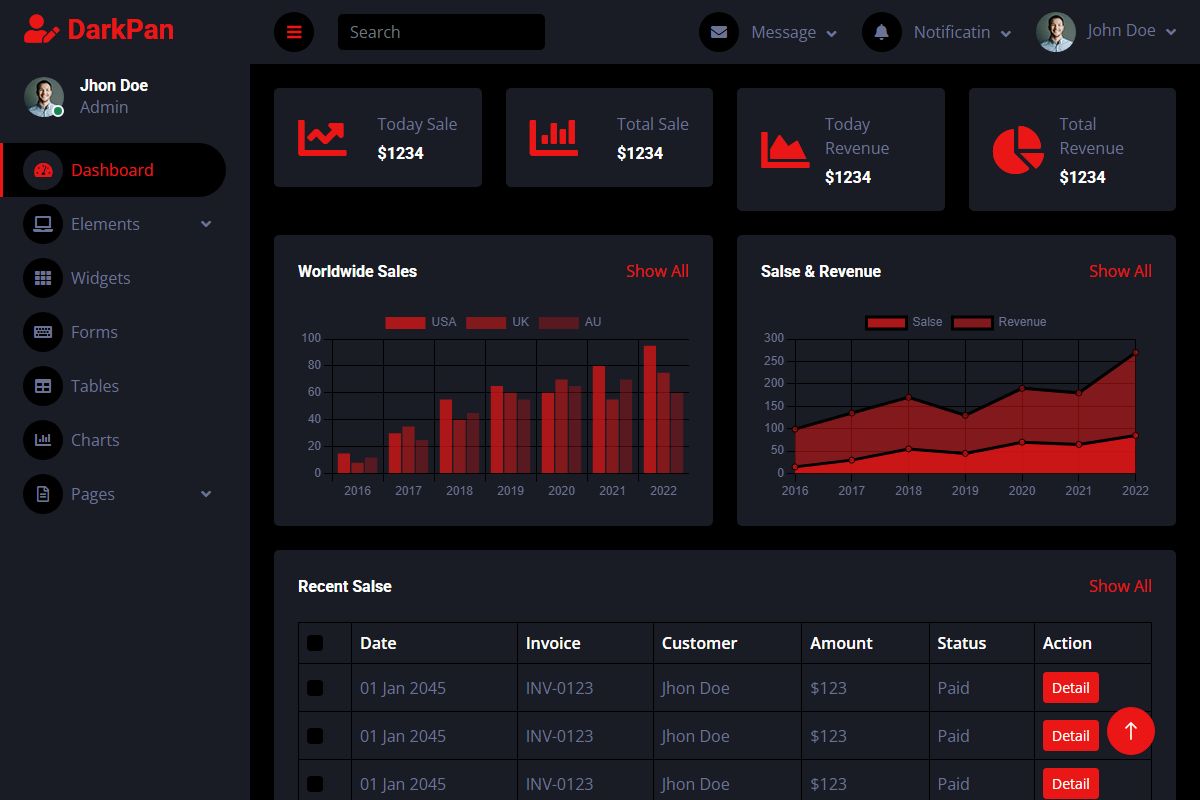 Darkpan Bootstrap 5 Admin Template