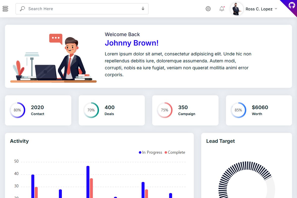 Deskapp Bootstrap Admin Dashboard 805