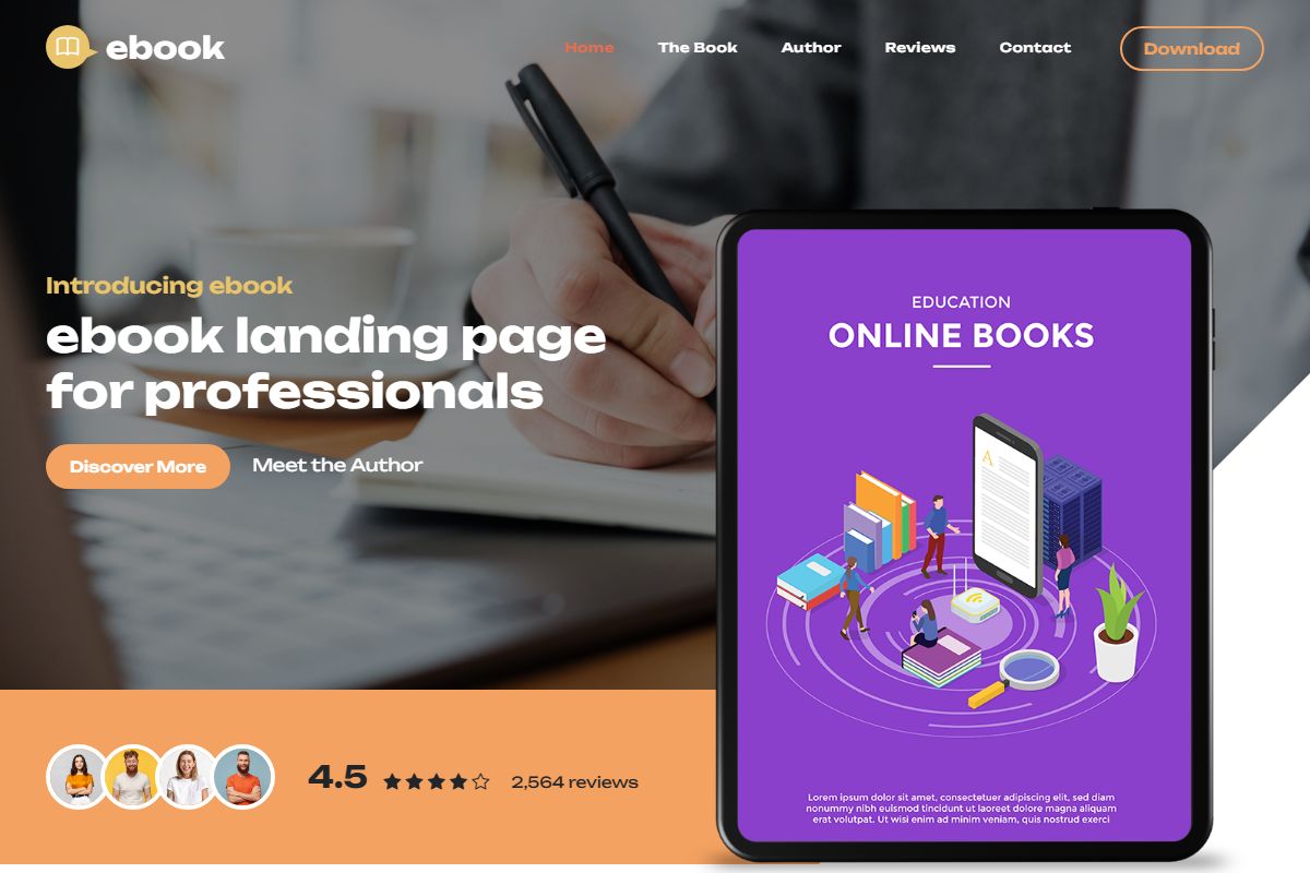 Ebook Landing Page For Professionals