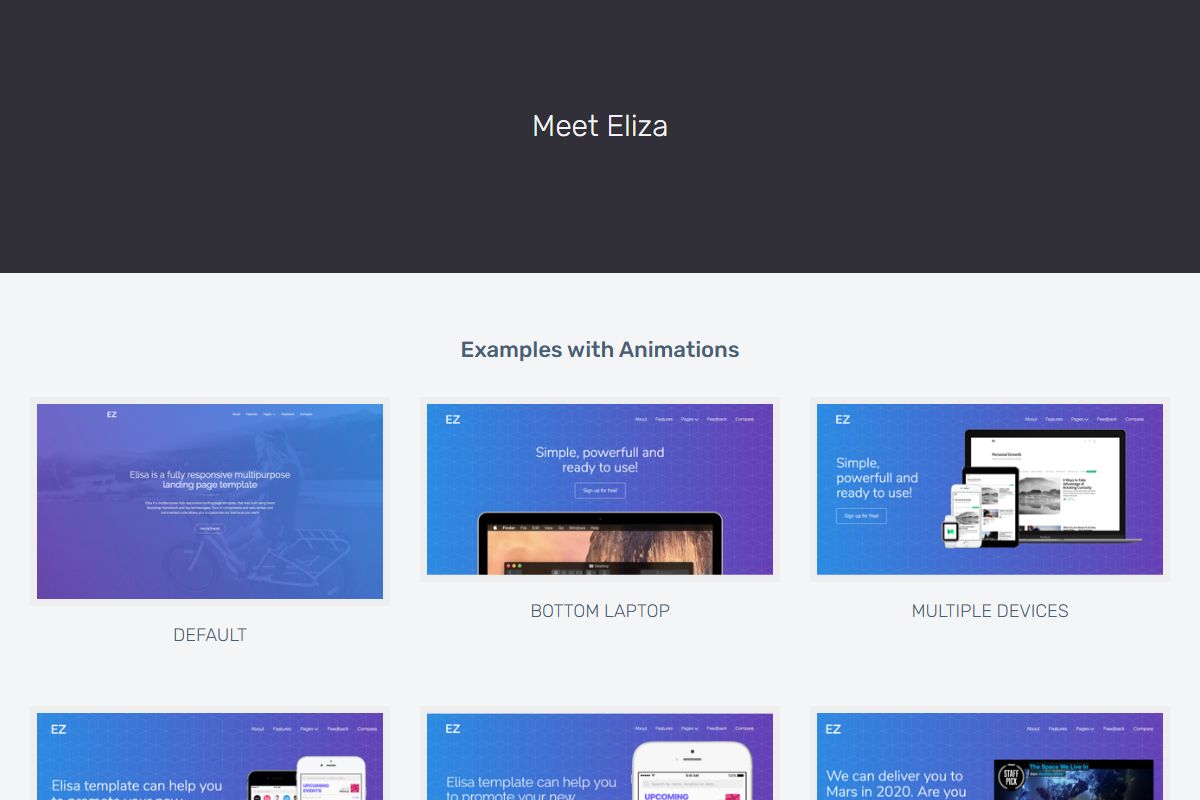 Elisa Wrapbootstrap Template