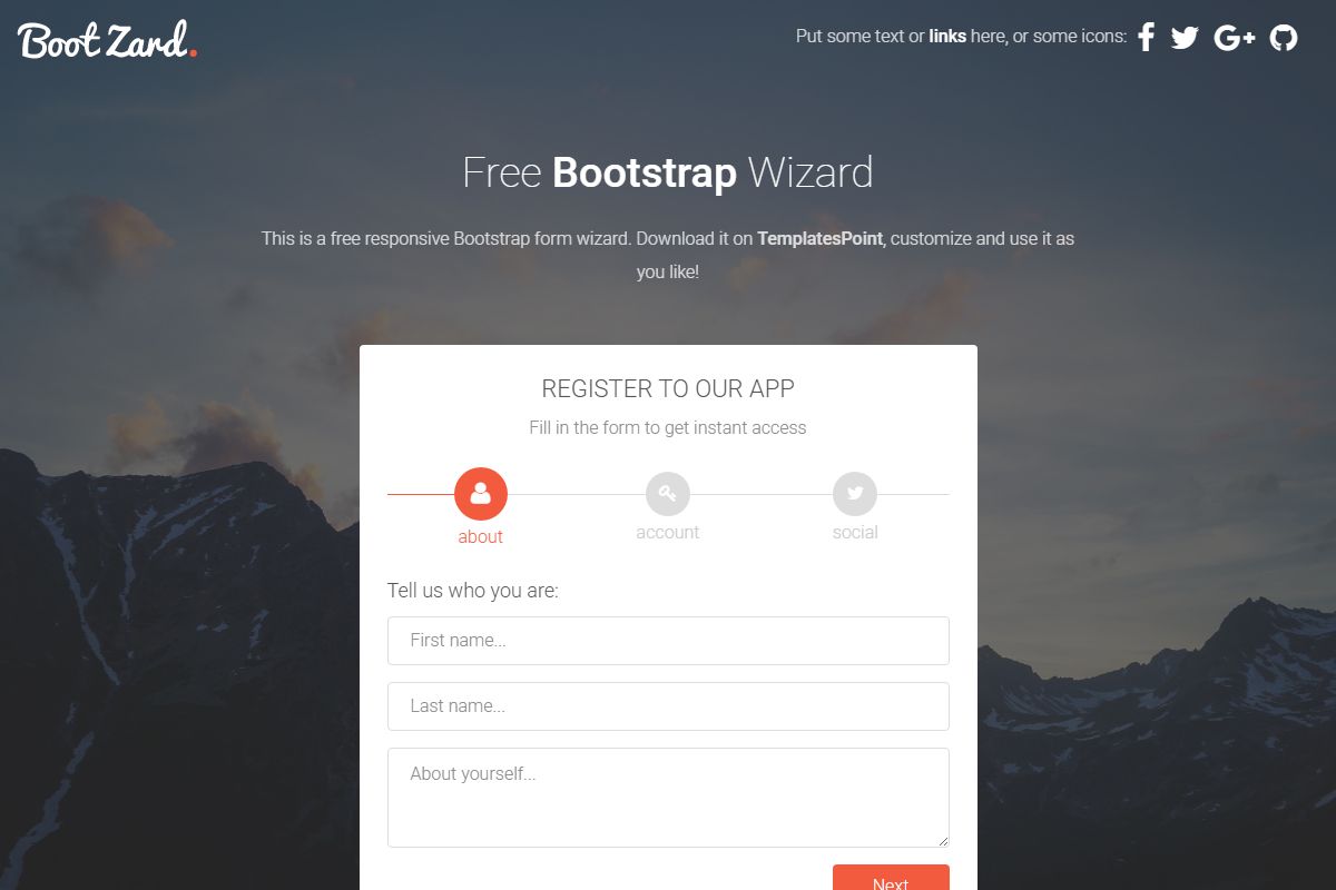 Free Bootstrap Wizard