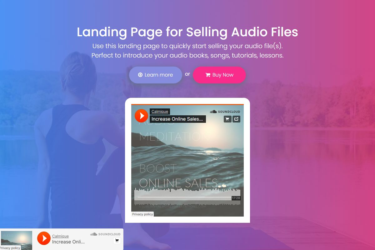 Landing Page For Selling Audio Files