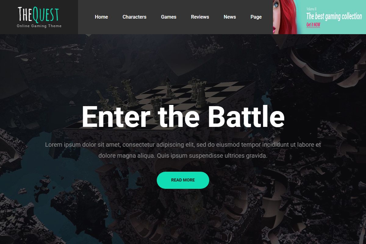 Thequest Gaming Magazine Template